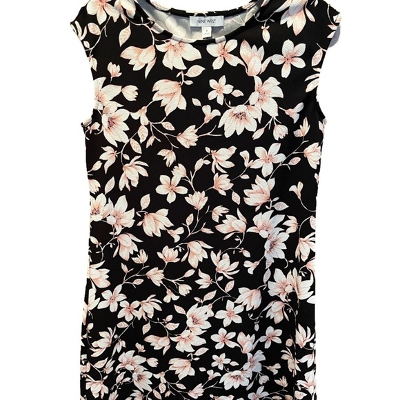 Nine West Black Multi Women's Cap
Sleeve Printed Swing Dress - Picture 5 of 9